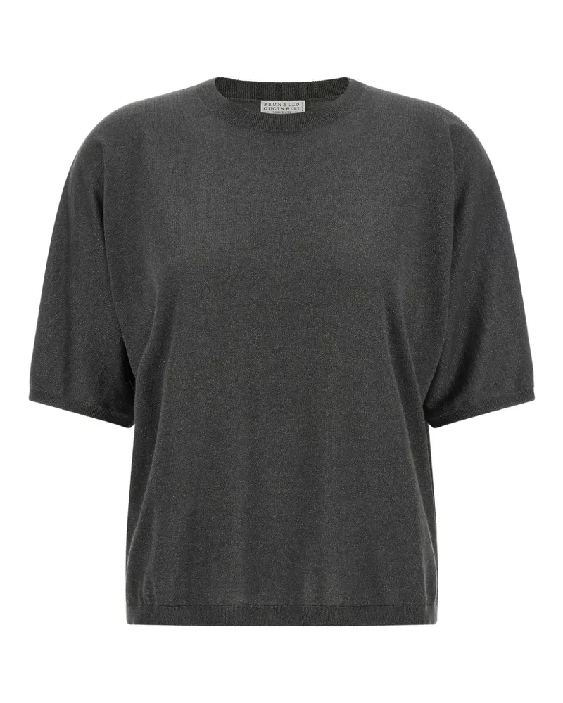 Brunello Cucinelli Sparkling short-sleeve sweater - Grau Grau