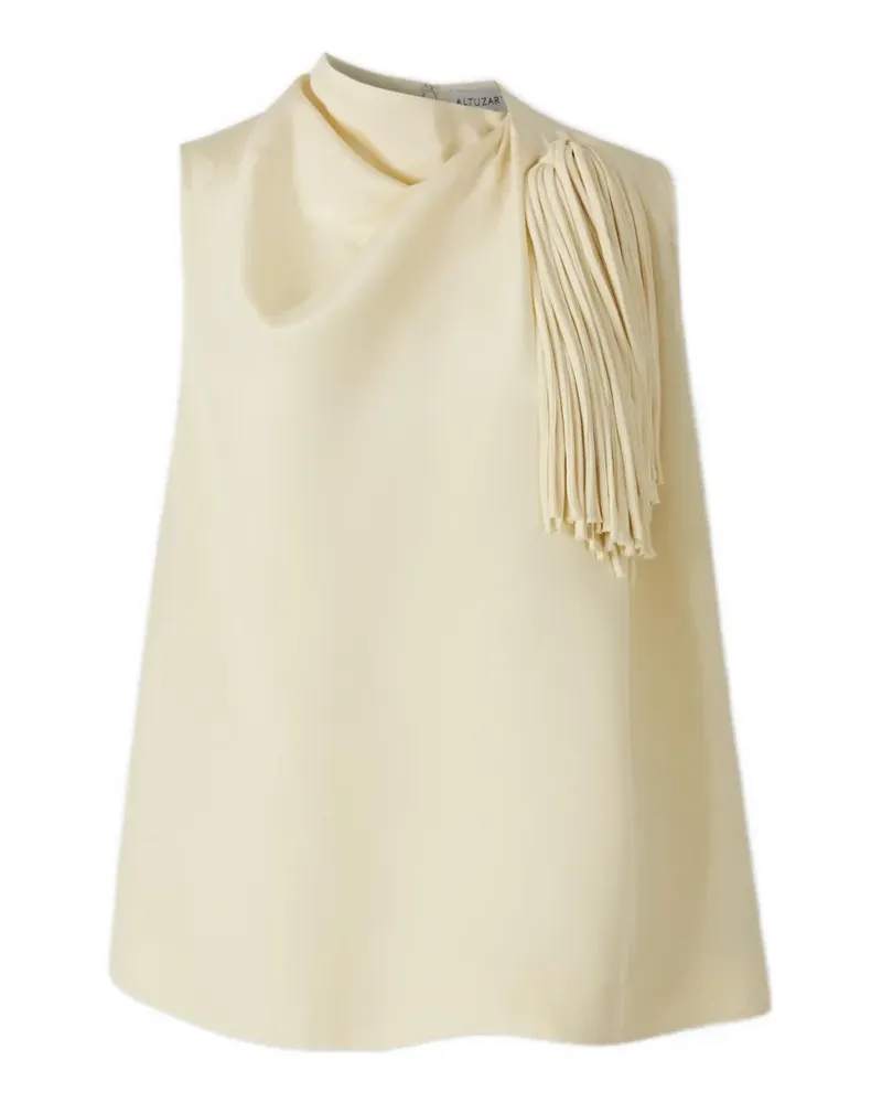 Altuzarra Drapierte Alden Bluse mit Fransen - Nude Nude