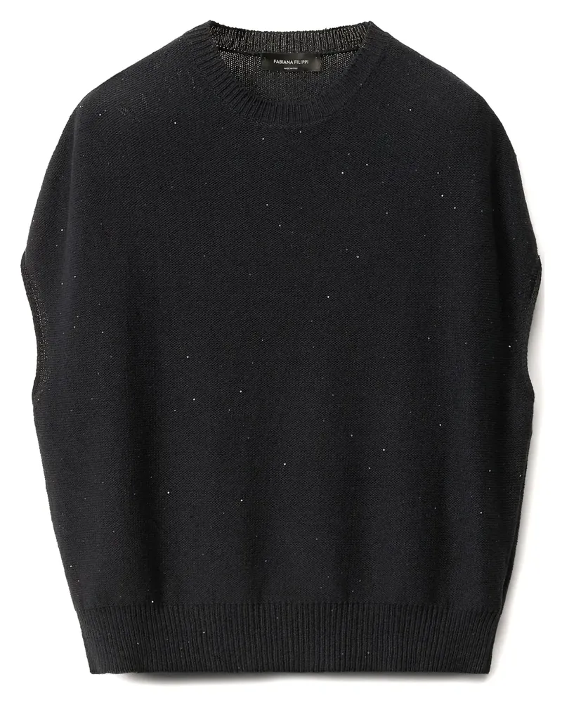 Fabiana Filippi Fein gestricktes Top - Schwarz Schwarz