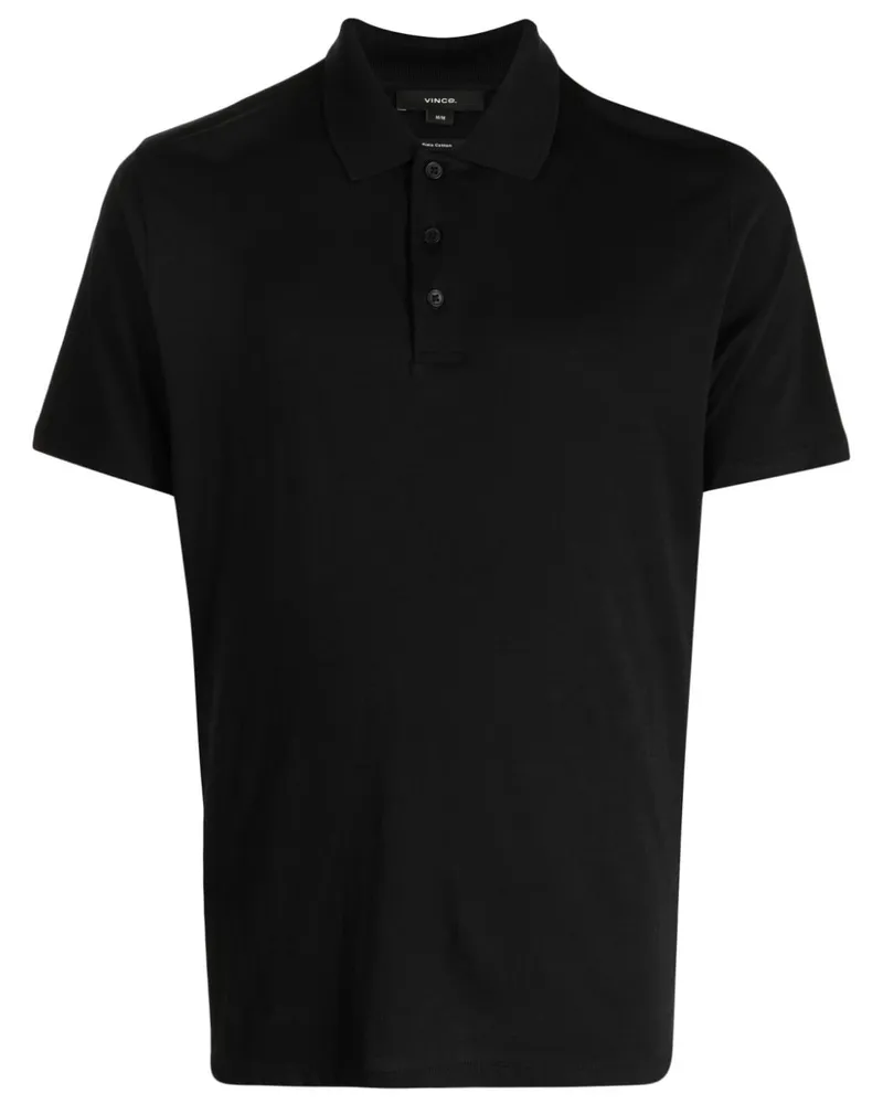 Vince Poloshirt aus Pima-Baumwolle Schwarz