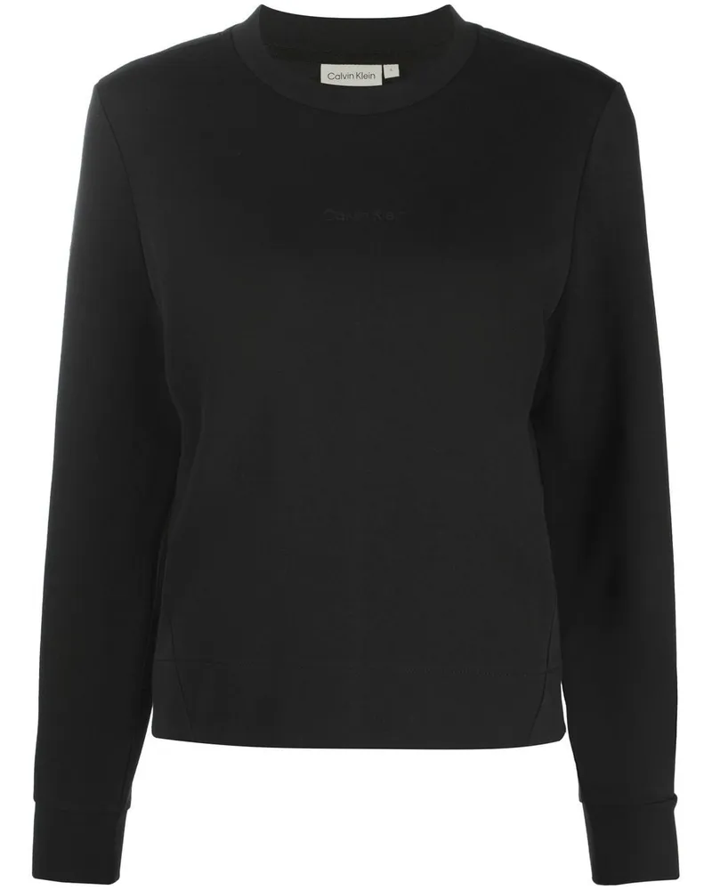 Calvin Klein Sweatshirt mit Rundhalsausschnitt Schwarz