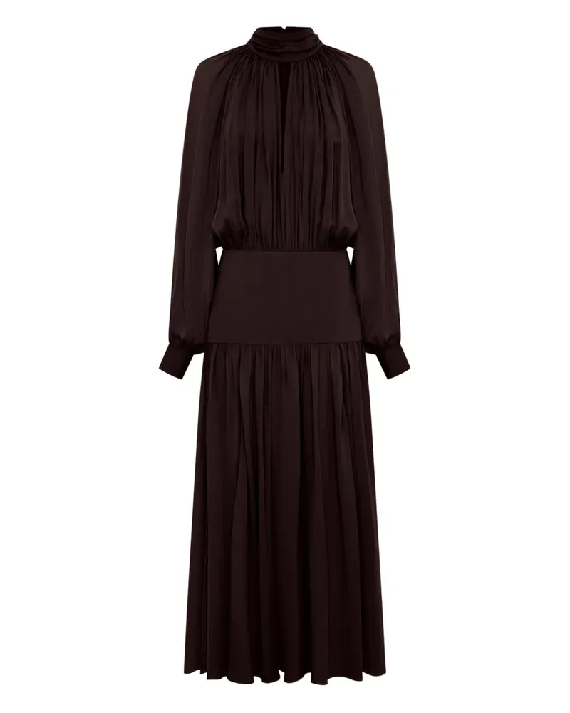 NICHOLAS Aneta Kleid mit Falten - Braun Braun