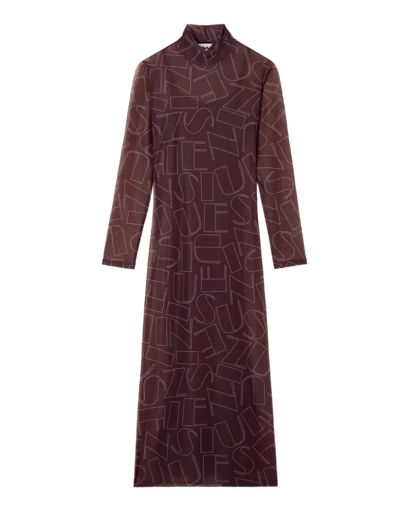 SUNNEI long-sleeve sheer midi dress - Braun Braun
