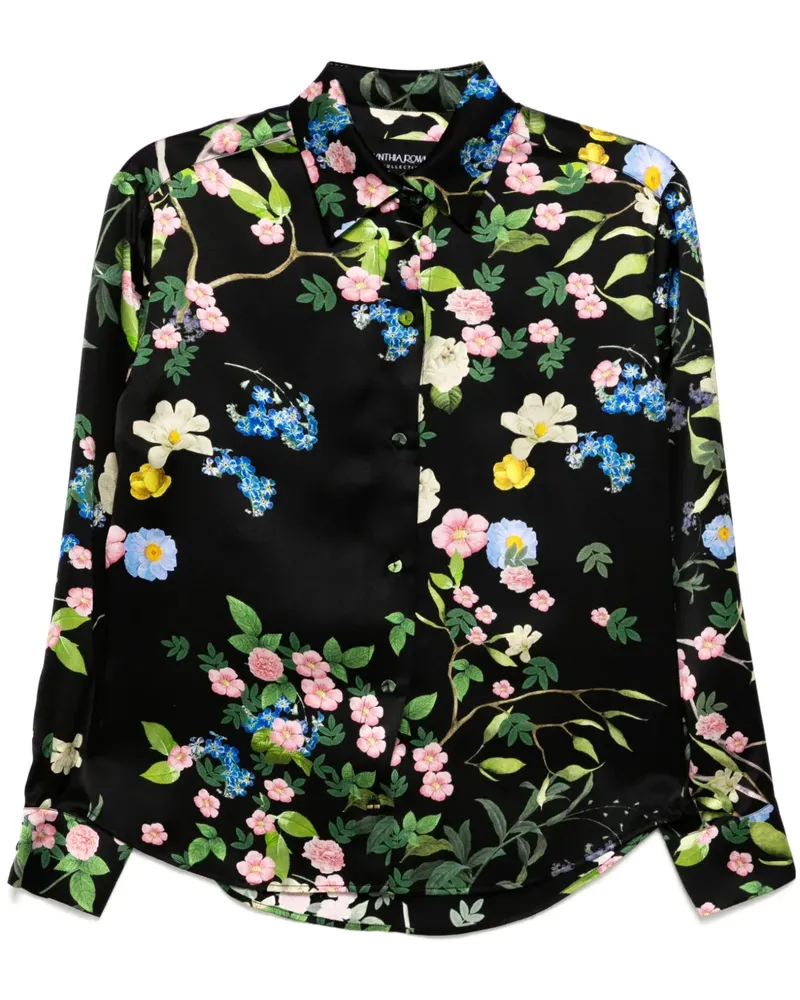 Cynthia Rowley Collectible Seidenhemd - Schwarz Schwarz