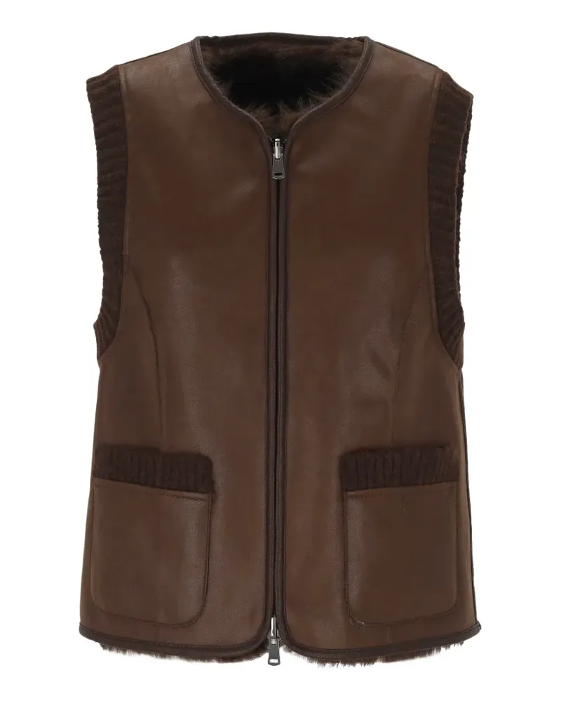 Urbancode Reversible Toscana faux-fur panels gilet - Braun Braun