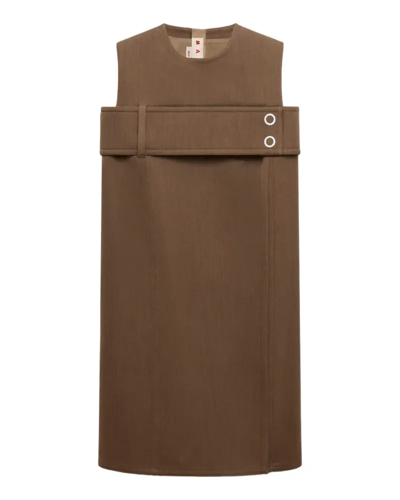 Marni Braunes Wollkleid mit Gürtel Braun