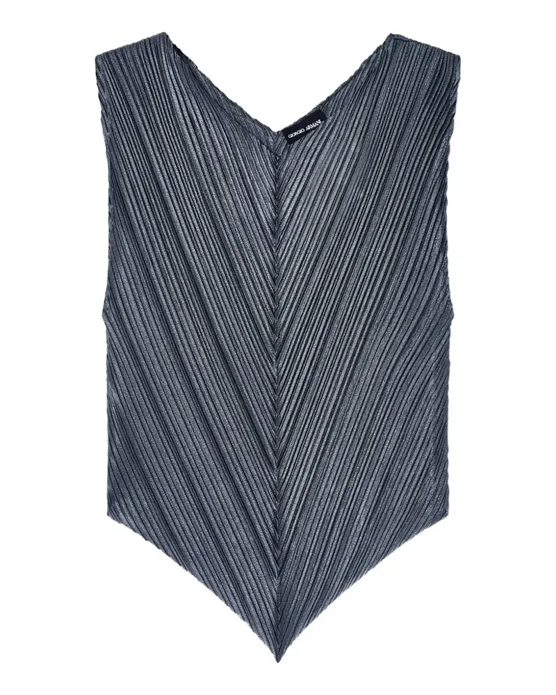 Giorgio Armani Oberteil mit Falten - Grau Grau