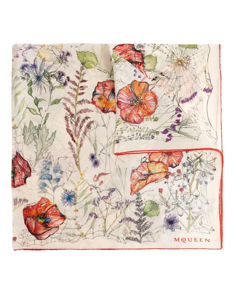 Alexander McQueen floral-print scarf - Nude Nude