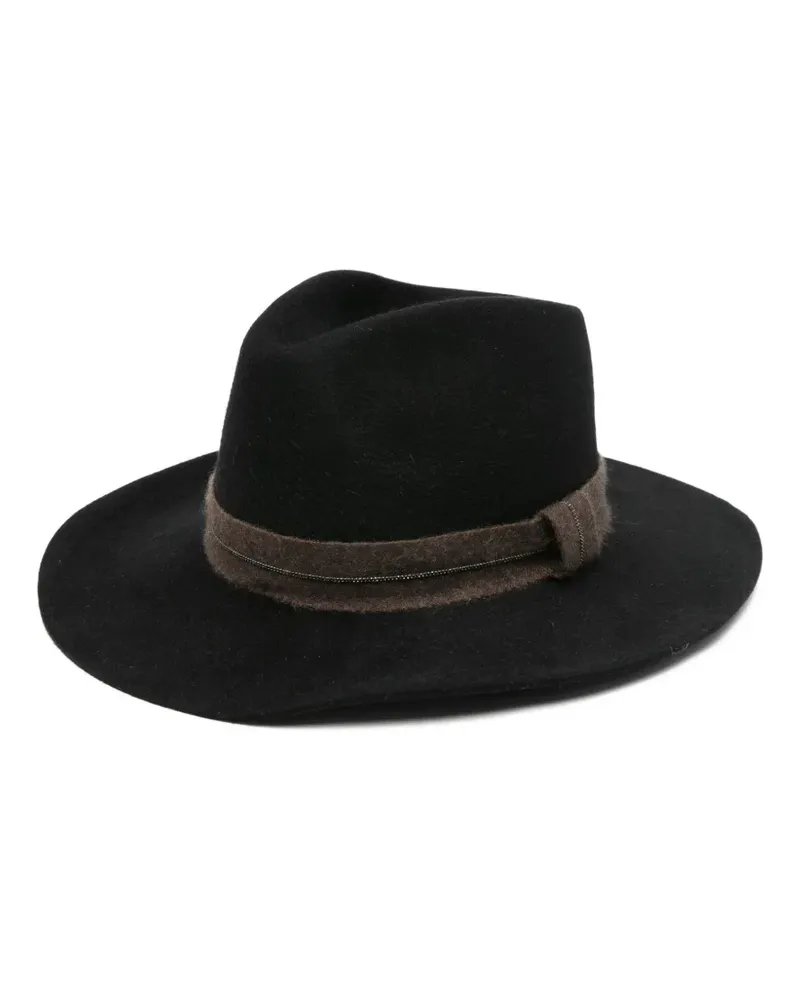 Brunello Cucinelli Mütze mit Monili-Band - Schwarz Schwarz