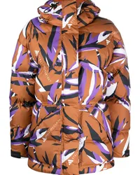 adidas Gefütterte Jacke mit Blumen-Print Braun