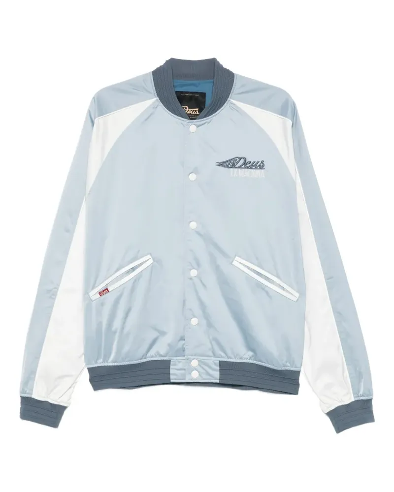 Deus Ex Machina logo-embroidered colour-block jacket - Blau Blau