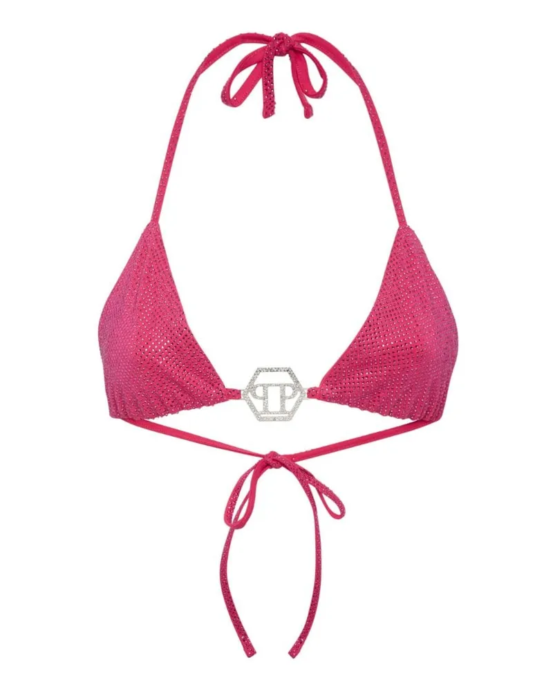 Philipp Plein Bikini mit Schmucksteinen Rosa