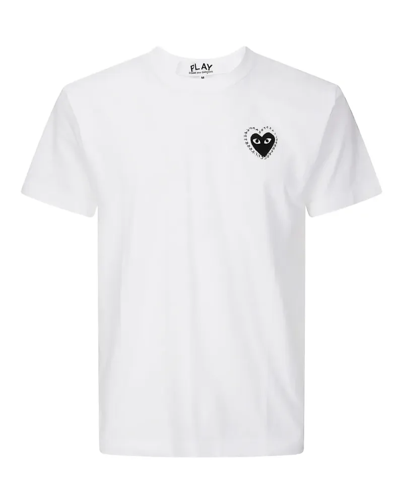 Comme des Garçons T-Shirt mit Kristallherz - Weiß Weiß