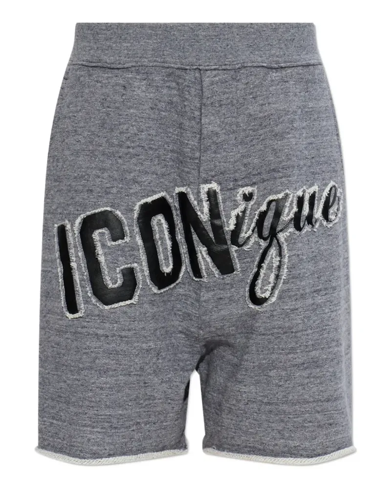 Dsquared2 Ausgefranste Shorts mit Applikation - Grau Grau
