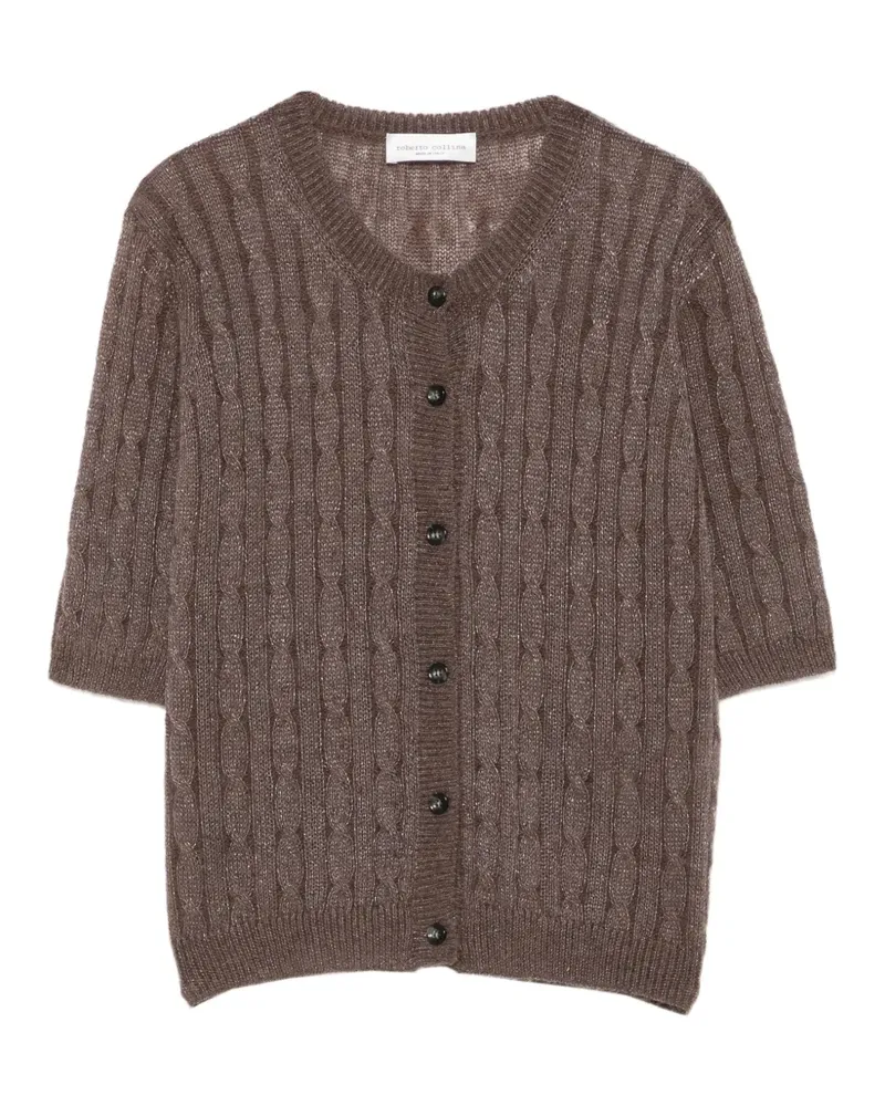 Roberto Collina Cardigan mit Zopfmuster - Braun Braun