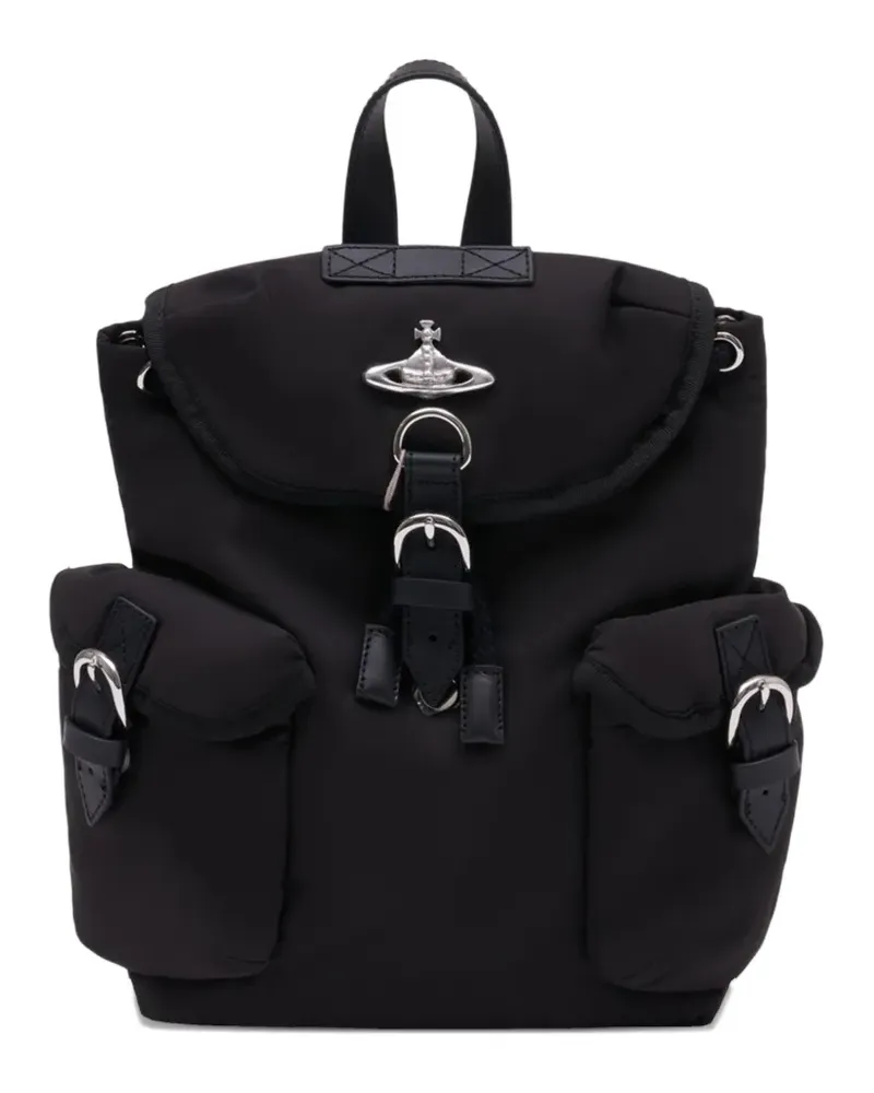 Vivienne Westwood small Highland logo-plaque backpack - Schwarz Schwarz