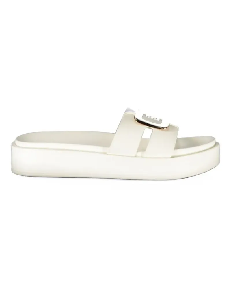 Laura Biagiotti Sandalen mit Logo-Schild - Weiß Weiß