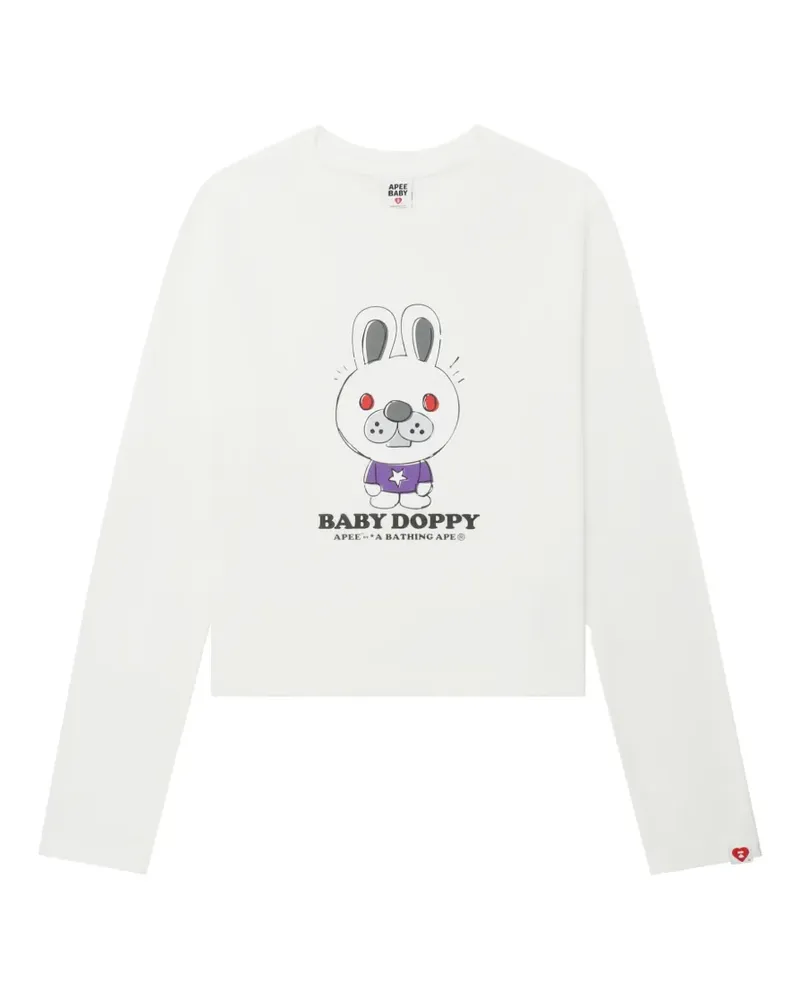 BAPE Langarmshirt mit grafischem Print - Weiß Weiß