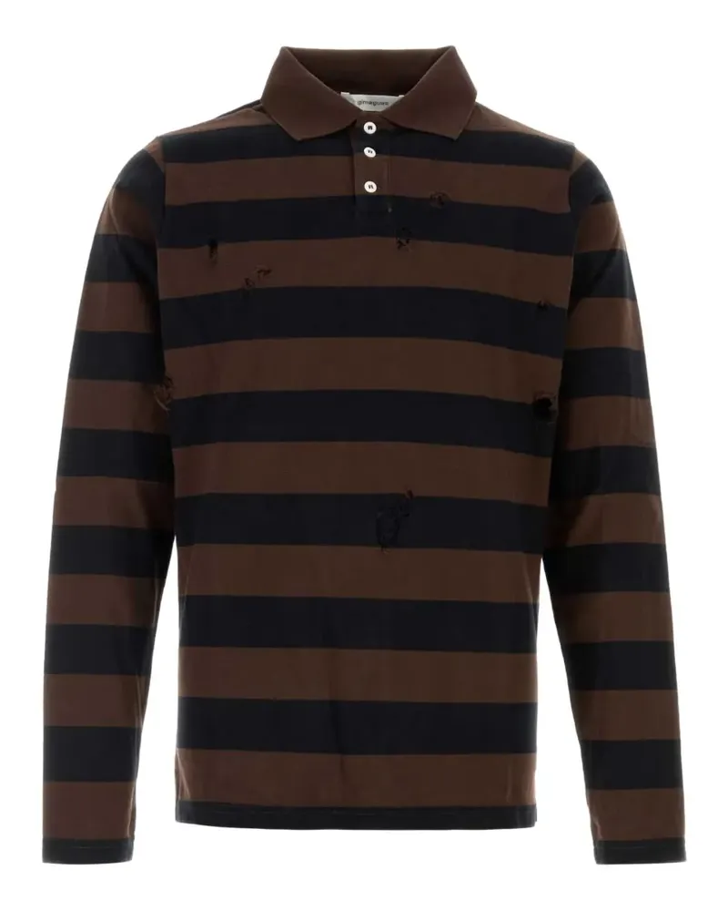 GIMAGUAS Steeve striped distressed polo shirt - Braun Braun