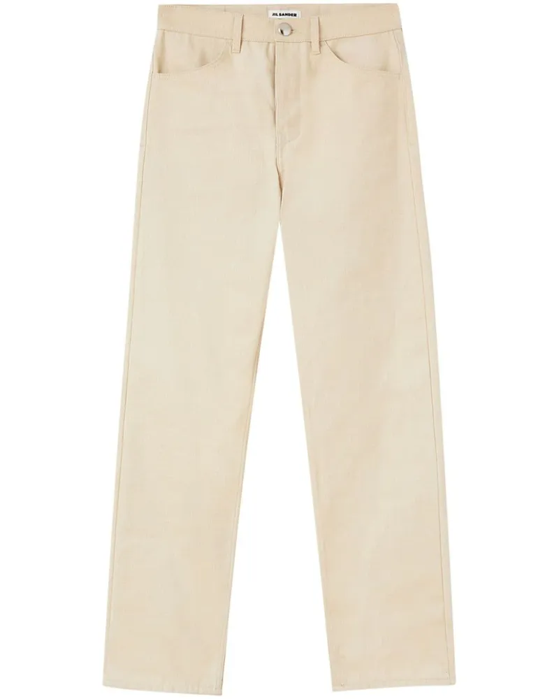 Jil Sander Halbhohe Straight-Leg-Jeans Nude