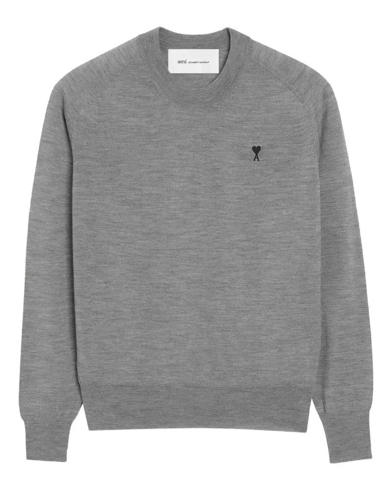 AMI Paris Ami de Coeur Pullover mit Logo-Stickerei - Grau Grau