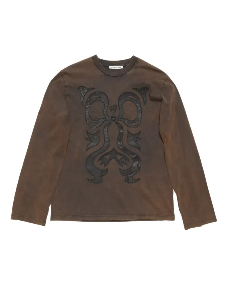Acne Studios Langarmshirt mit Applikation - Braun Braun