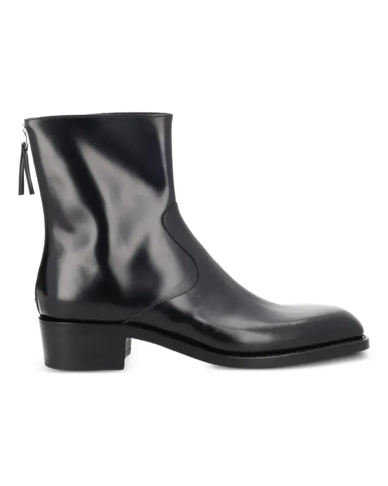 Premiata Lederstiefel mit Quasten und Reißverschluss - Schwarz Schwarz