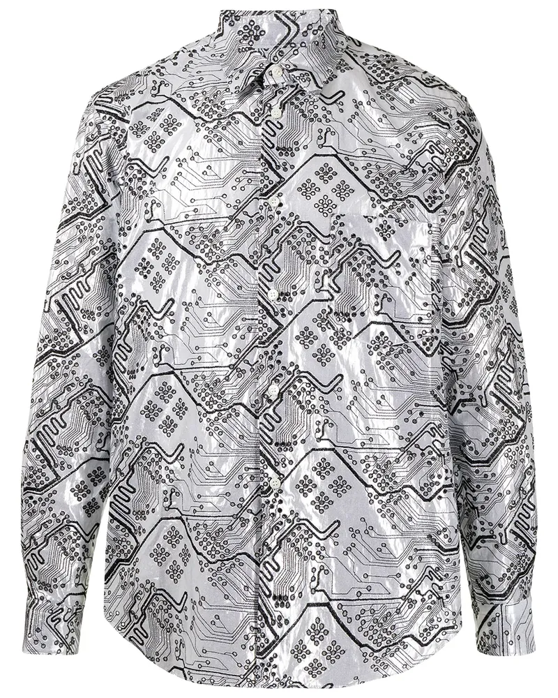 Comme des Garçons Hemd mit Lochmusterdetail - Silber Silber