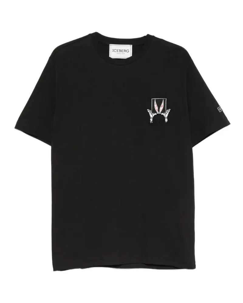 Iceberg Looney Tunes T-Shirt mit Stickerei - Schwarz Schwarz