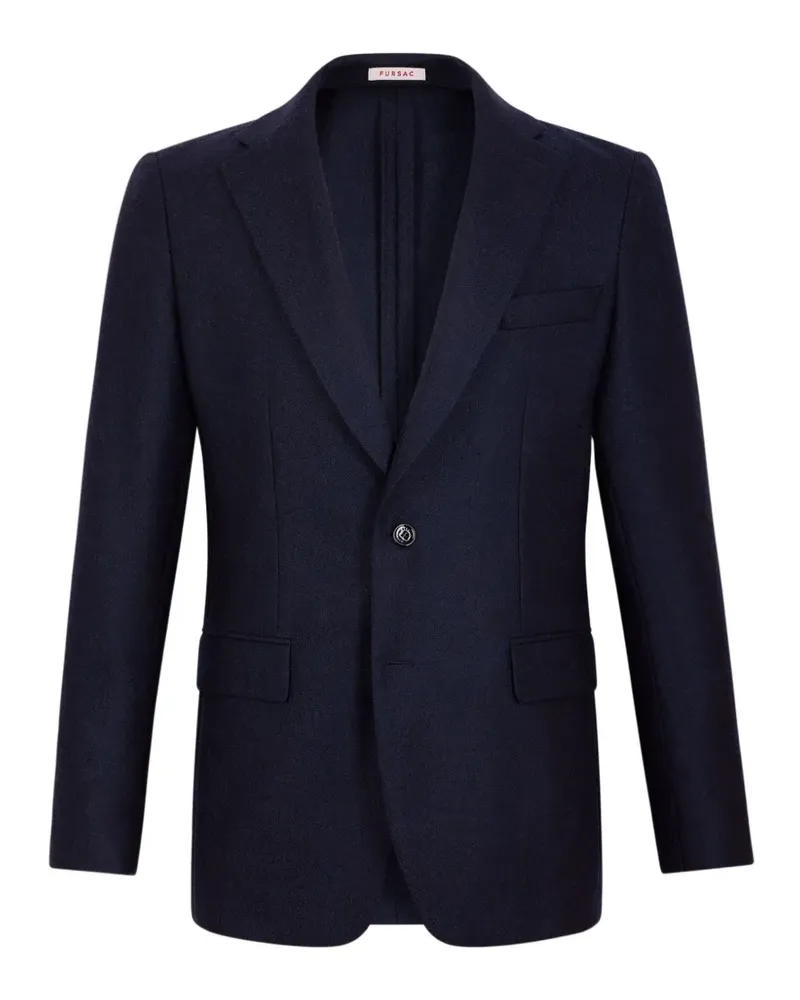FURSAC herringbone-pattern wool blazer - Blau Blau
