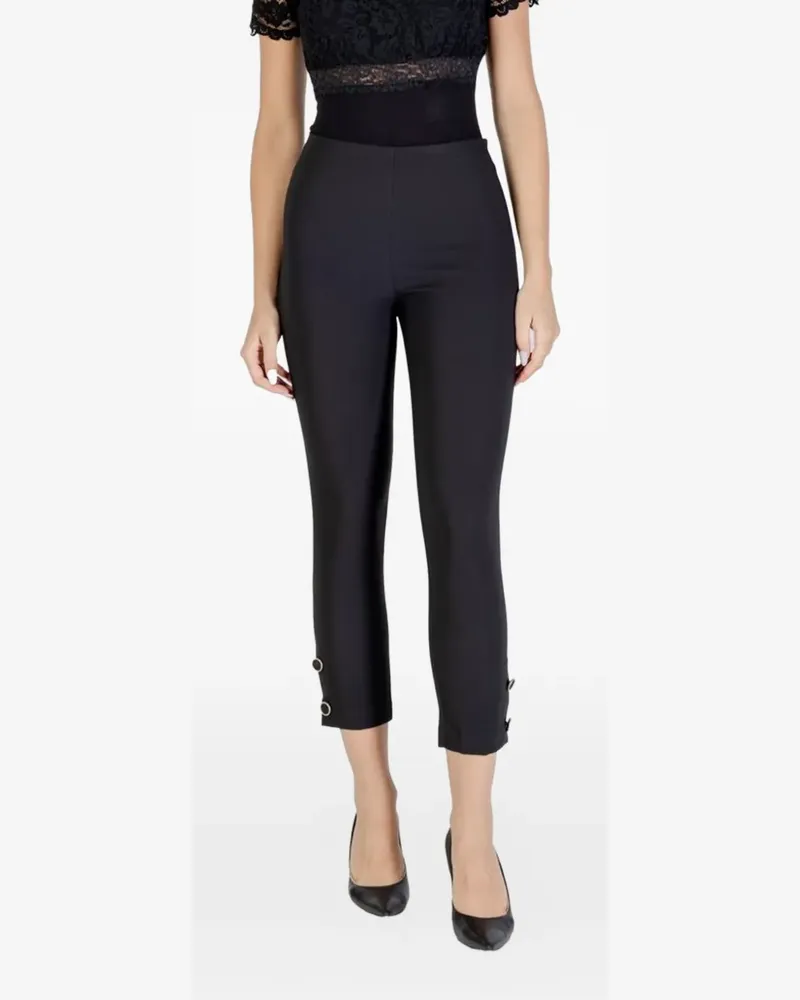 Rinascimento button-embellished cropped trousers - Schwarz Schwarz