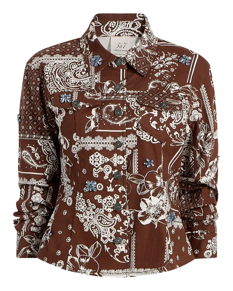 Cinq à Sept Verzierte Jacke mit Bandana-Print - Braun Braun