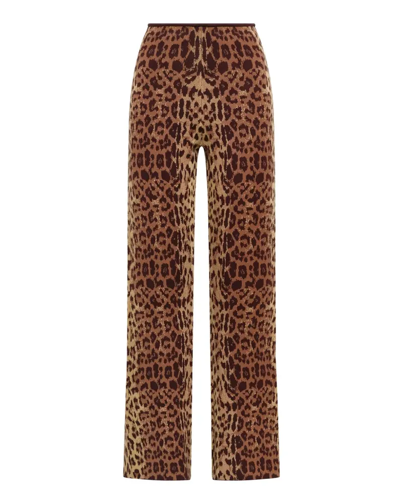 Maliparmi Jacquard-Strickhose mit Leopardenprint - Braun Braun