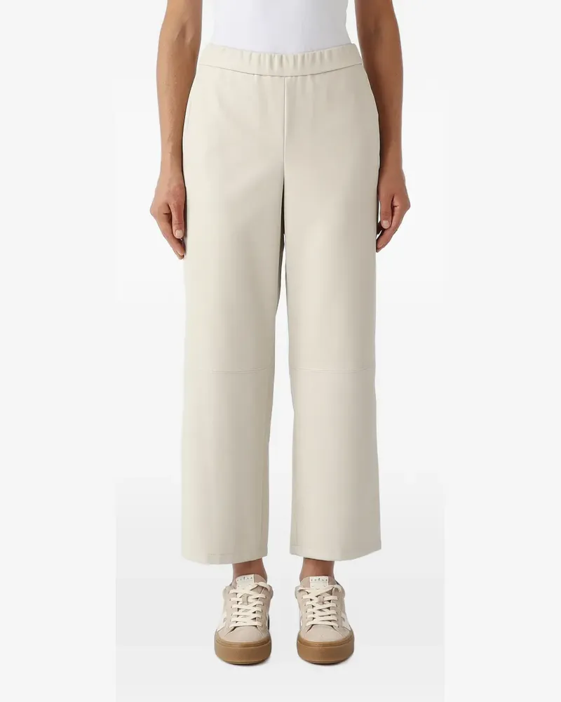 Max Mara Ode elasticated-waist faux-leather trousers - Nude Nude