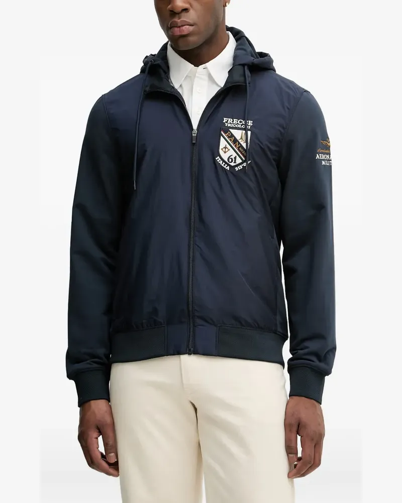 Aeronautica Militare Frecce Tricolori patch-detail zip-up hoodie - Blau Blau