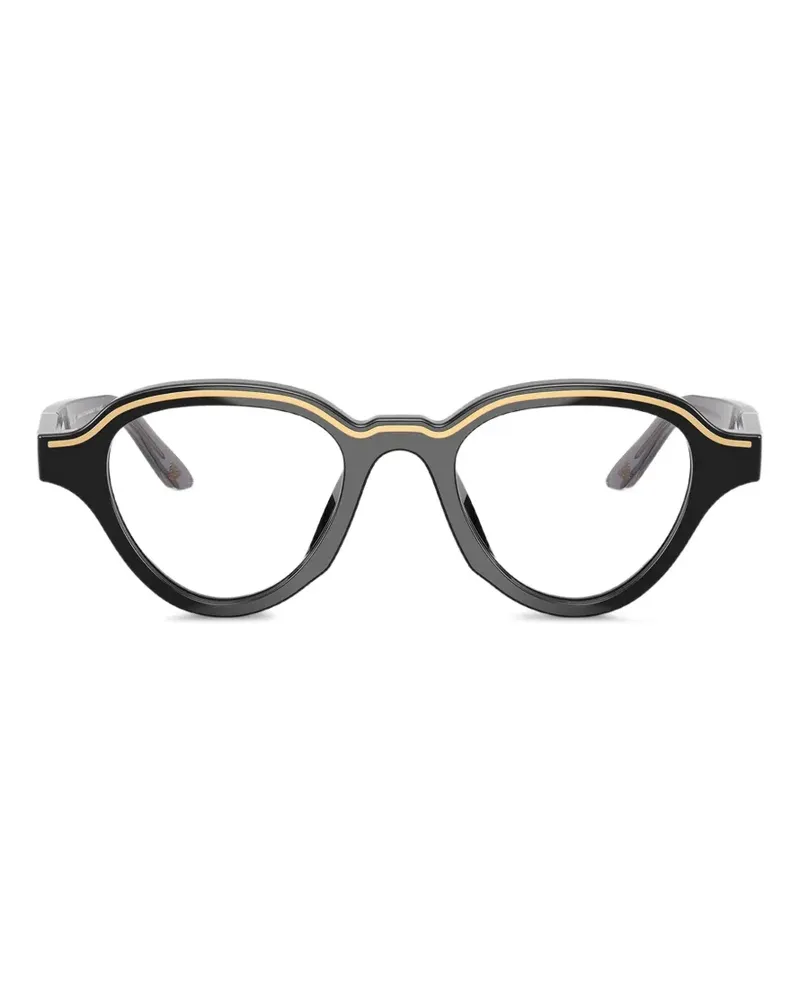 Emporio Armani Runde Sonnenbrille - Schwarz Schwarz