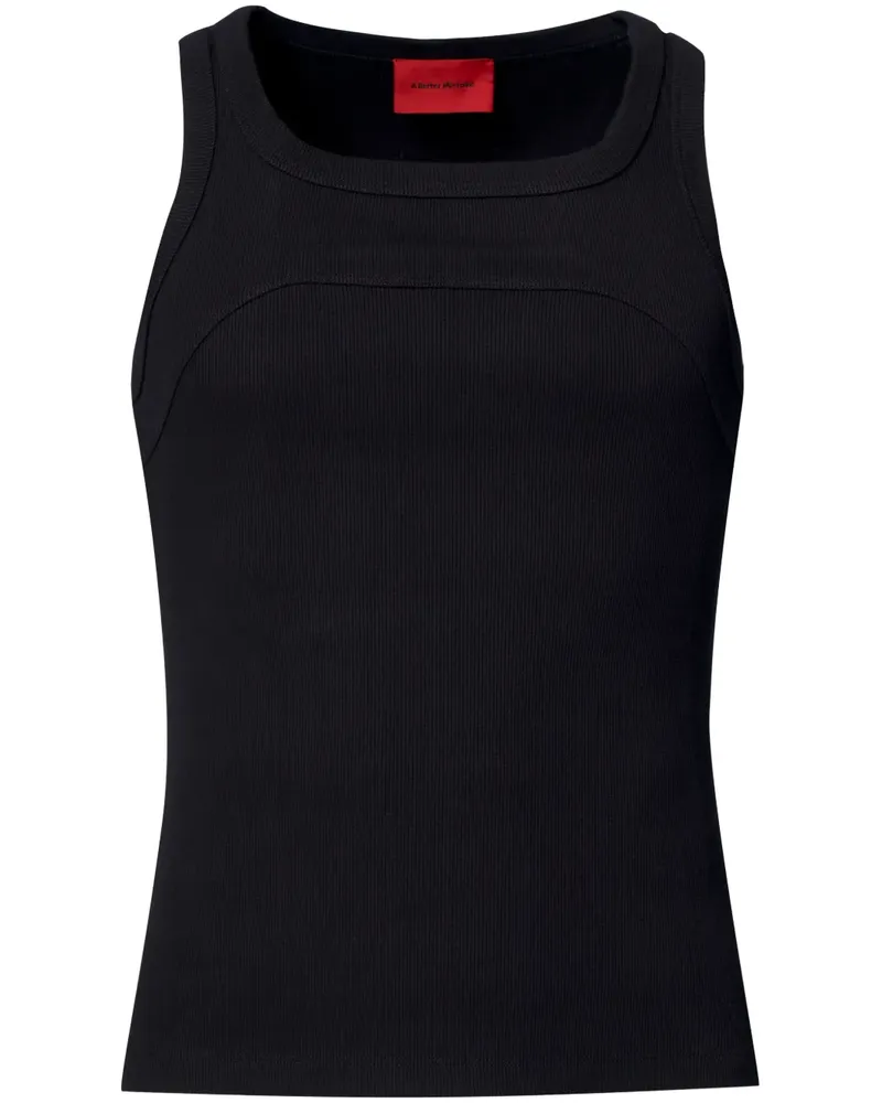 A Better Mistake Geripptes Exposed Tanktop - Schwarz Schwarz