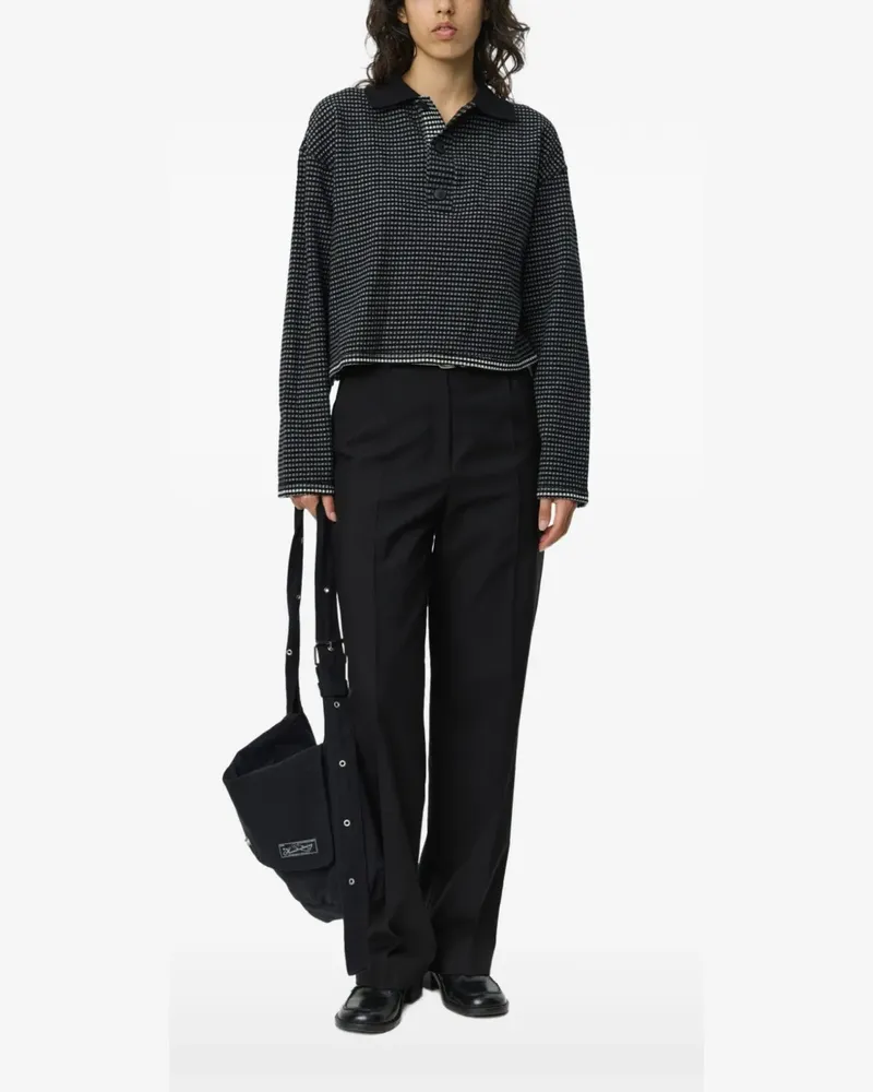 Mfpen cropped check polo - Schwarz Schwarz