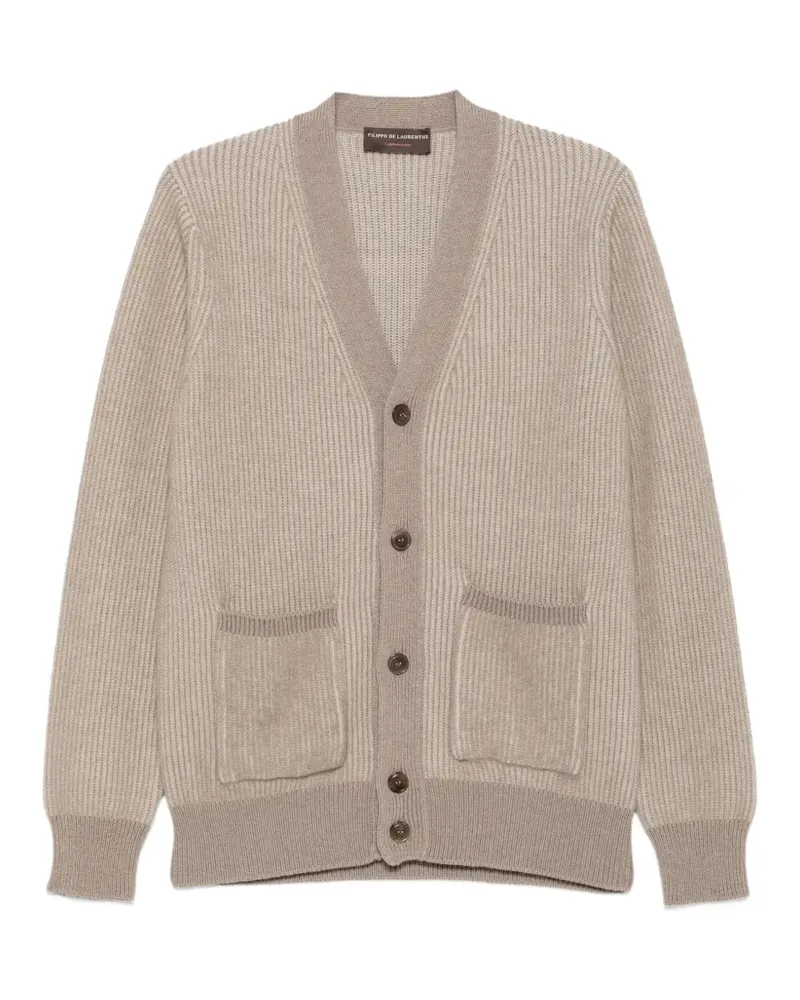Filippo de Laurentiis Gerippter Cardigan mit V-Ausschnitt - Nude Nude