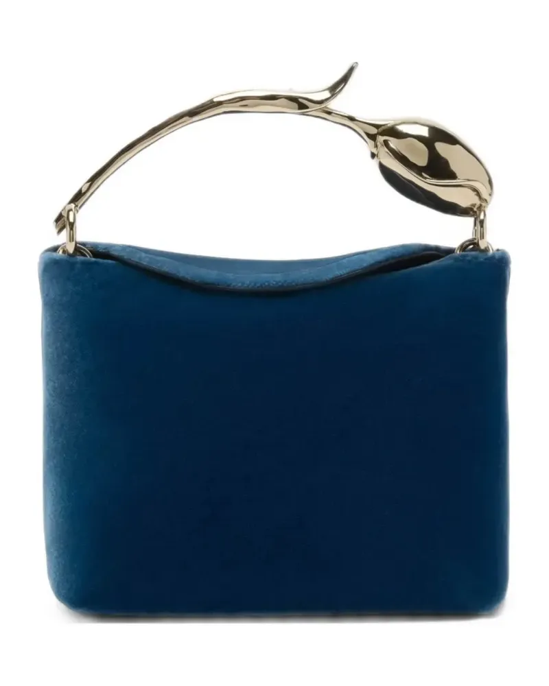 Erdem Micro Bloom Mini-Tasche aus Samt - Blau Blau