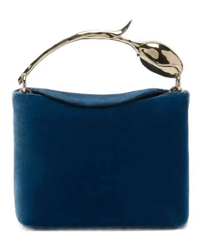 Erdem micro Bloom velvet mini bag - Blau Blau