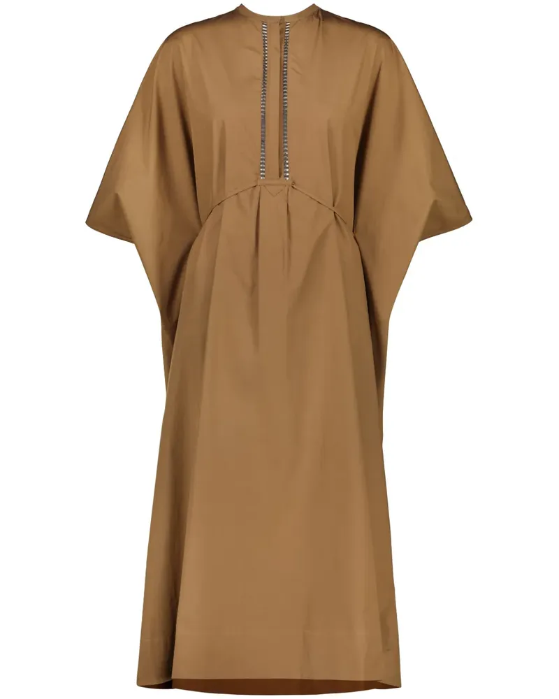 Yves Salomon Kaftankleid aus Popeline - Braun Braun