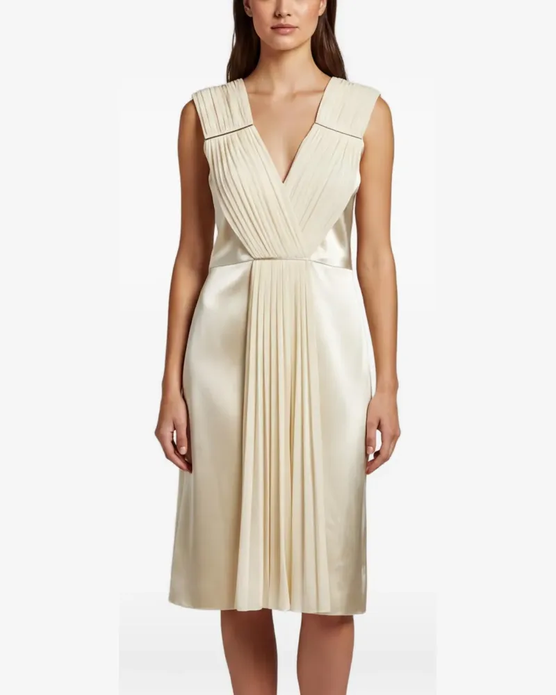 Christopher Kane draped-detail midi dress - Nude Nude