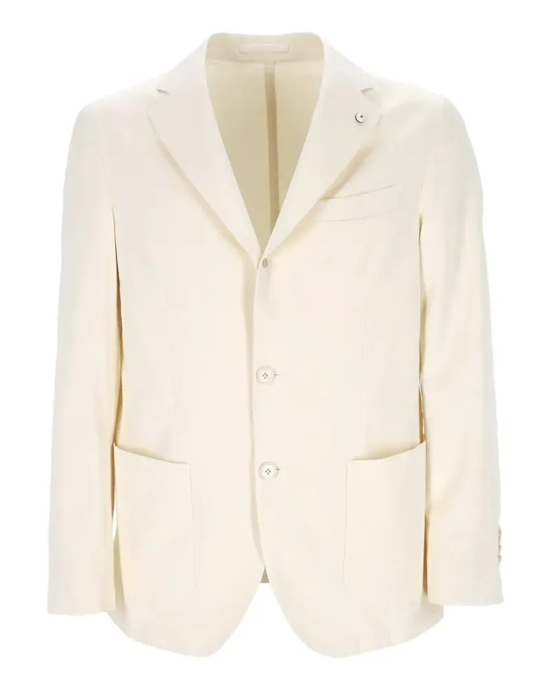 Luigi Bianchi Mantova notch-lapel single-breasted blazer - Nude Nude