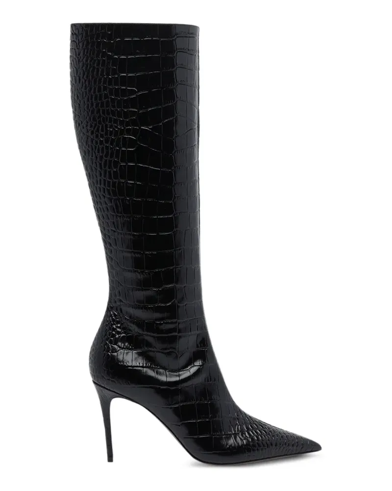 Paris Texas Vera croc-effect boots - Schwarz Schwarz
