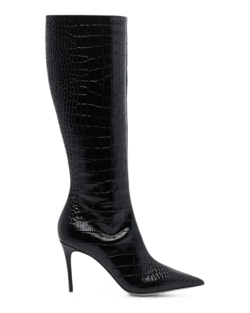 Paris Texas Vera croc-effect boots - Schwarz Schwarz