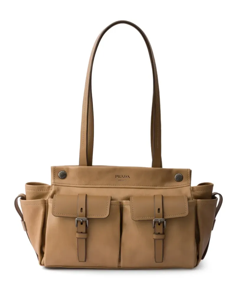 Prada Mittelgroße Route Tote Bag - Nude Nude