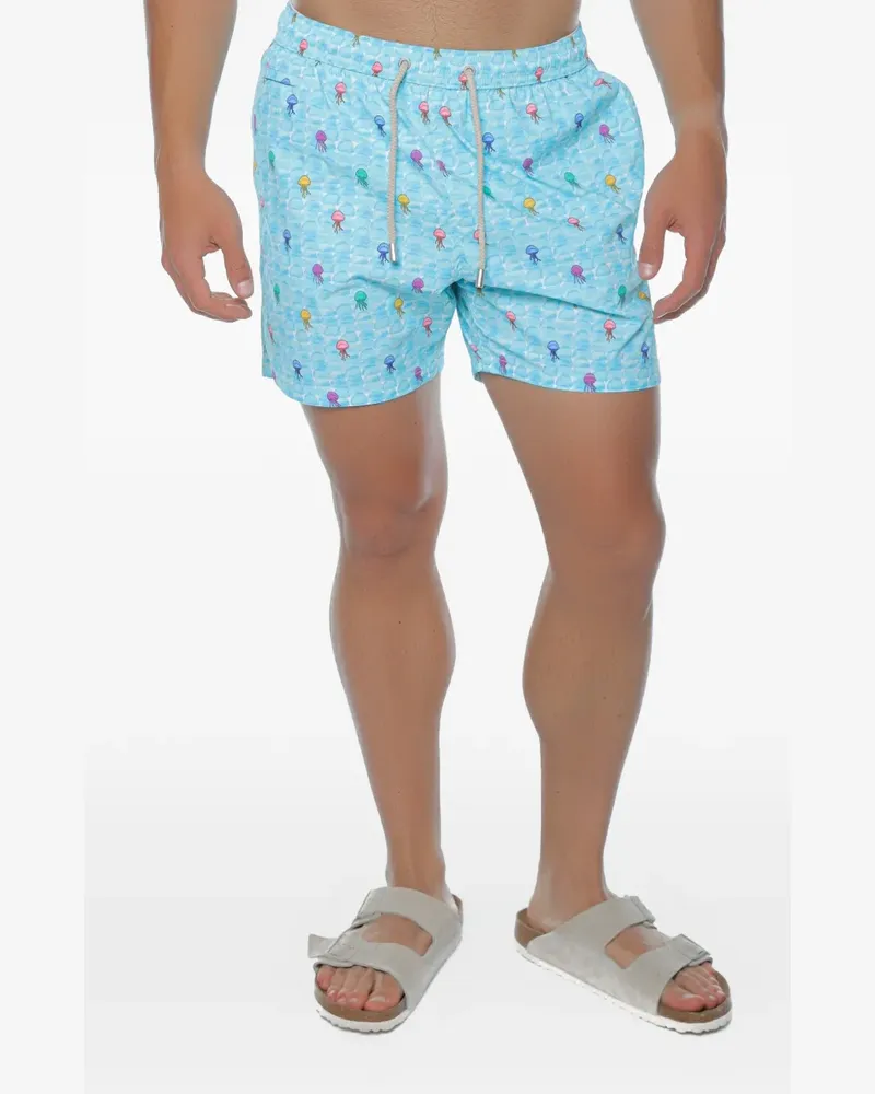 MC2 Saint Barth jellyfish-print drawstring swim shorts - Blau Blau