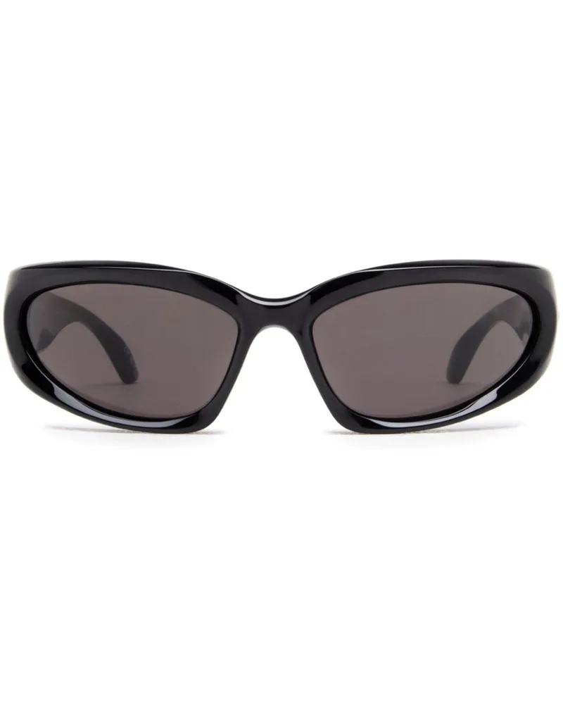 Balenciaga Sonnenbrille mit Logo - Schwarz Schwarz