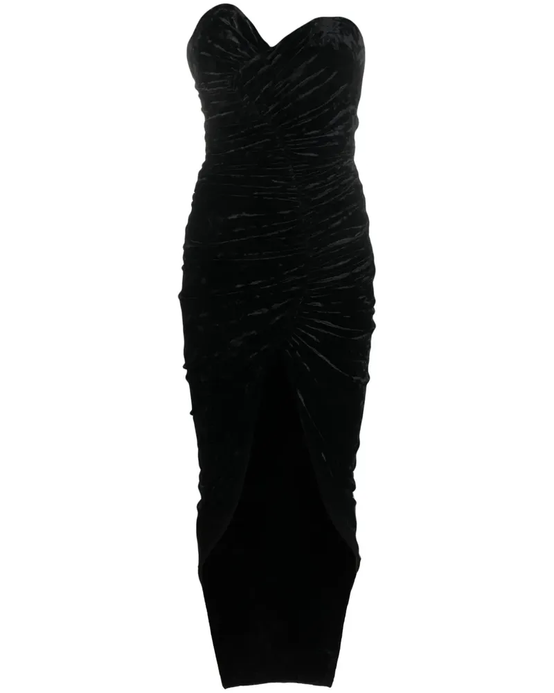 Alexandre Vauthier Trägerloses Samtkleid - Schwarz Schwarz